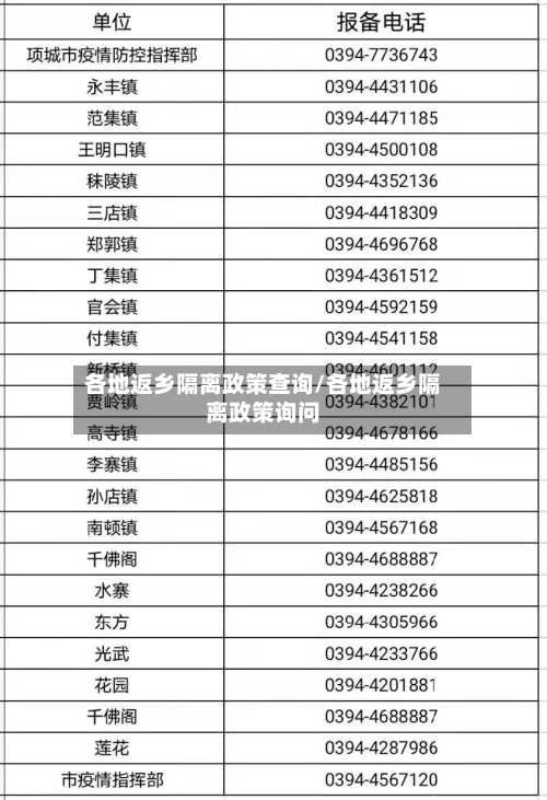各地返乡隔离政策查询/各地返乡隔离政策询问-第3张图片