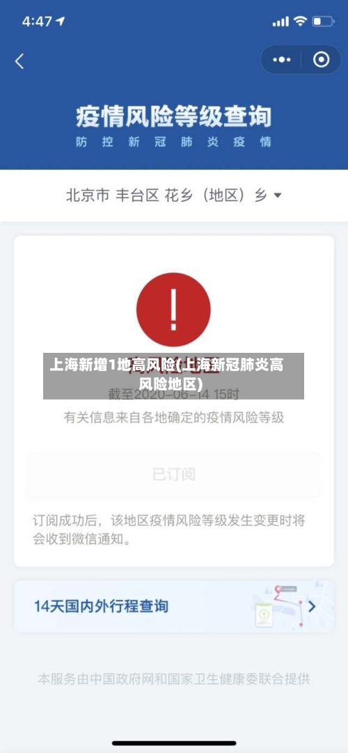 上海新增1地高风险(上海新冠肺炎高风险地区)