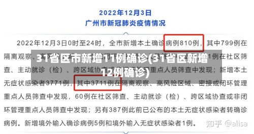 31省区市新增11例确诊(31省区新增12例确诊)