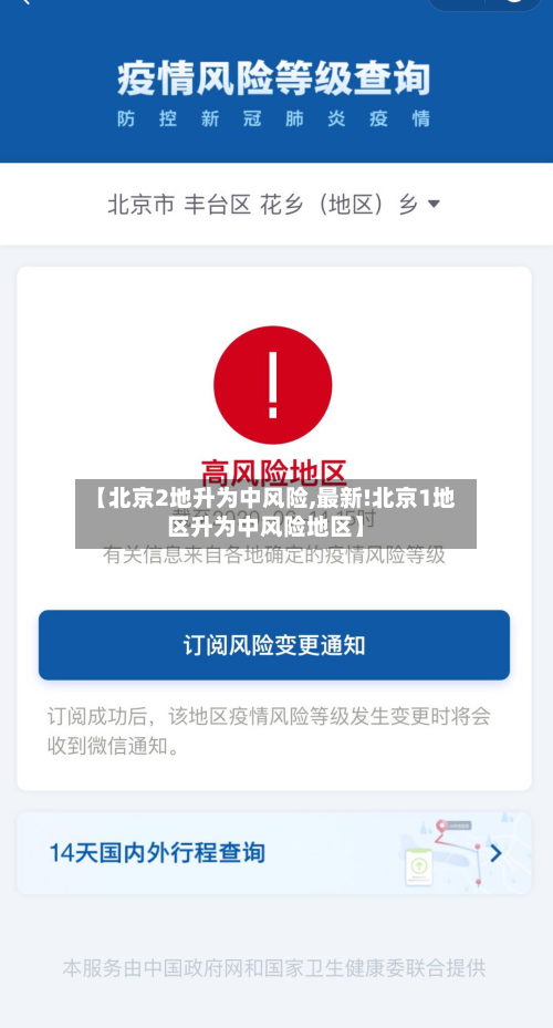 【北京2地升为中风险,最新!北京1地区升为中风险地区】