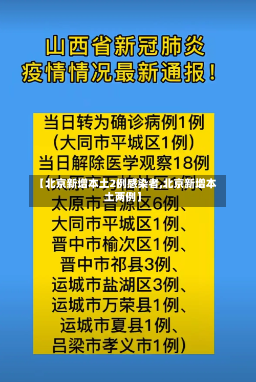 【北京新增本土2例感染者,北京新增本土两例】