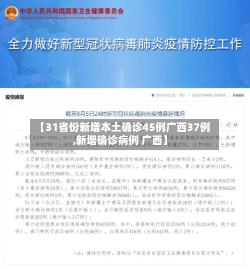 【31省份新增本土确诊45例广西37例,新增确诊病例 广西】